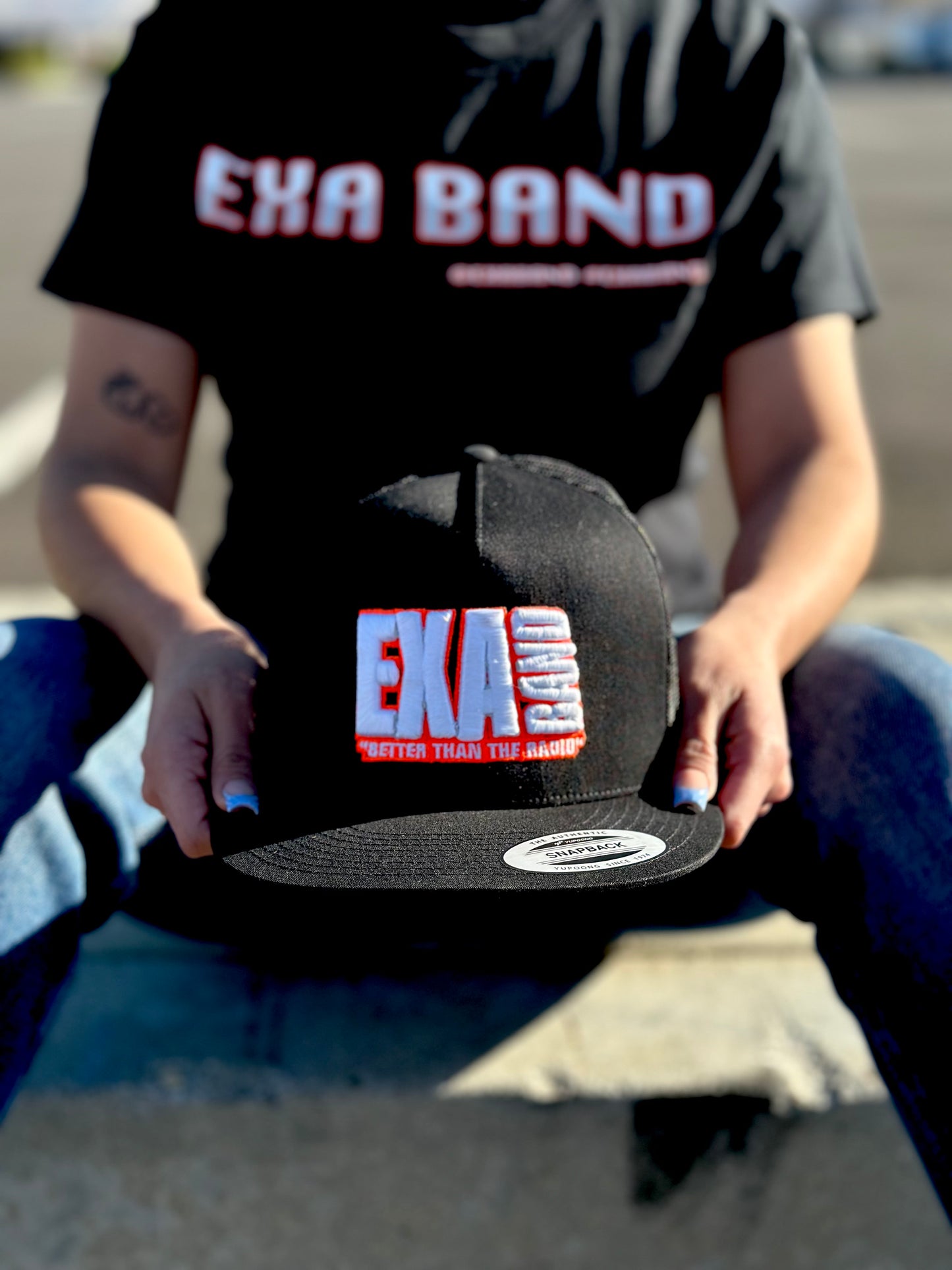 Exa Band Logo Mesh Back Trucker Hat - Grupo Versatil | Latin Band